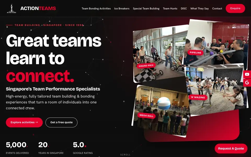 Action Teams website homepage, 4 Oct 2026