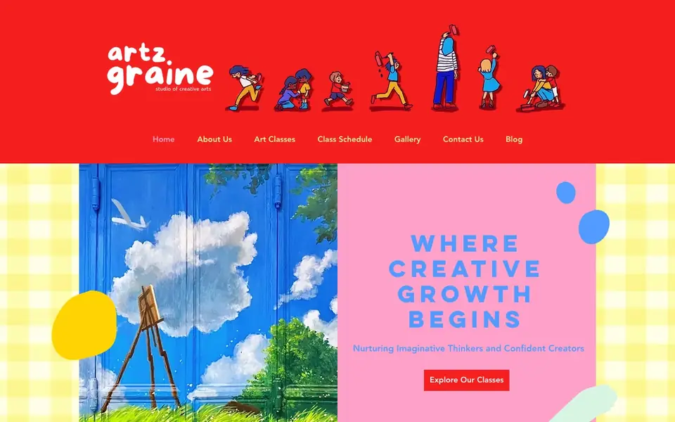 ArtzGraine Art Studio website homepage, 4 Oct 2026