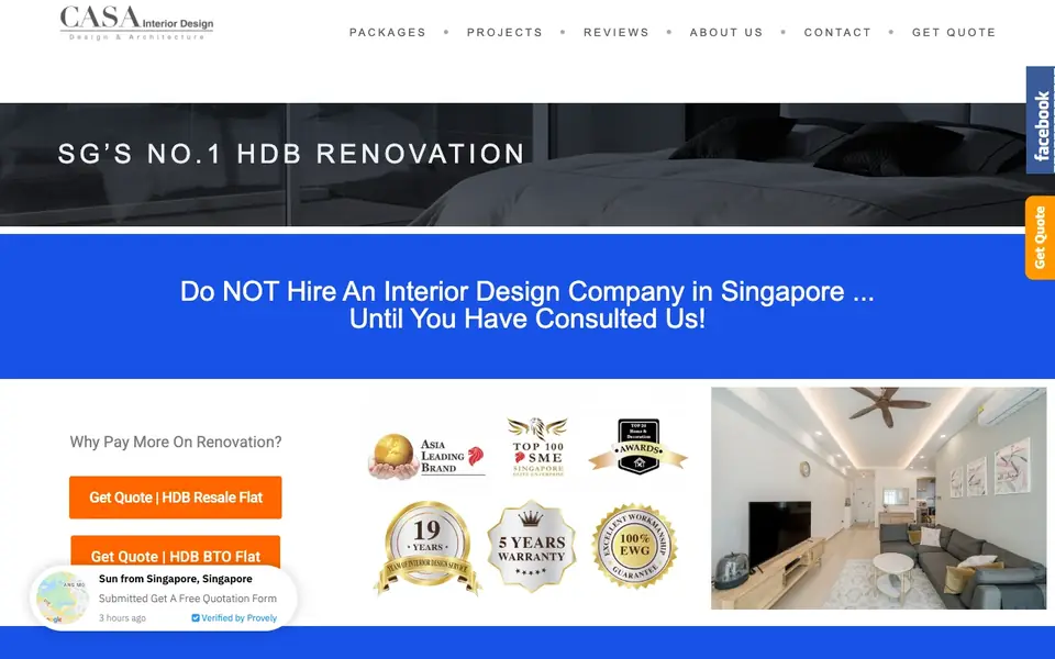 Casa Interior Design website homepage, 4 Oct 2026