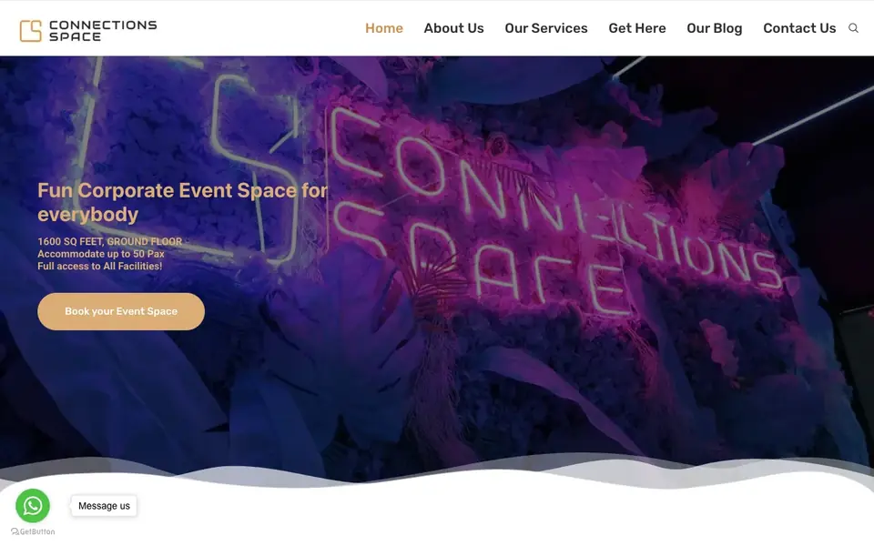Connections Space website homepage, 4 Oct 2026