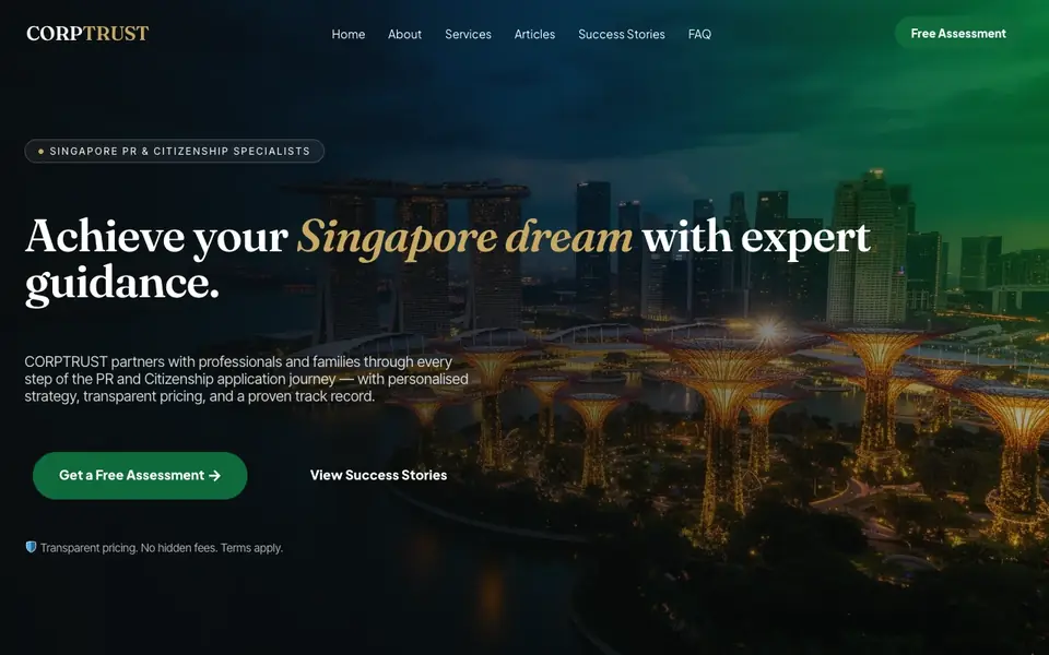 Corptrust website homepage, 4 Oct 2026