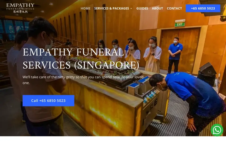 Empathy Funeral Services website homepage, 4 Oct 2026