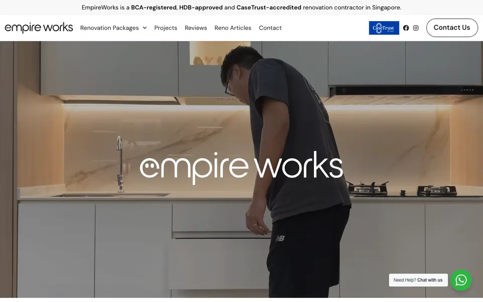 Empire Works website homepage, 4 Oct 2026