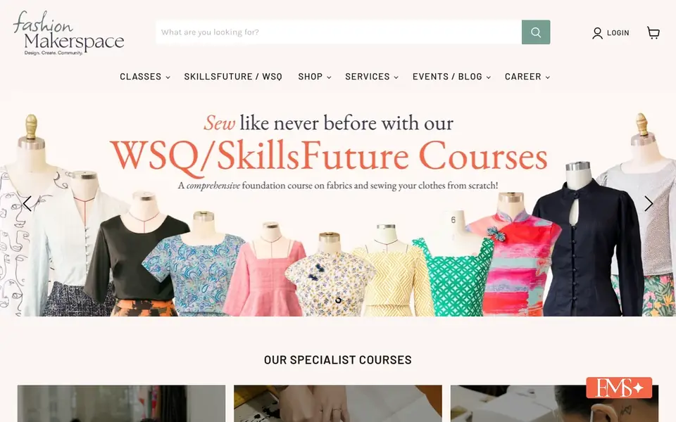 Fashion Makerspace website homepage, 4 Oct 2026