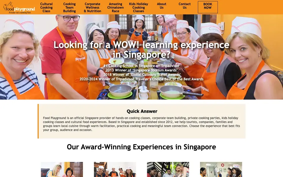 Food Playground website homepage, 4 Oct 2026