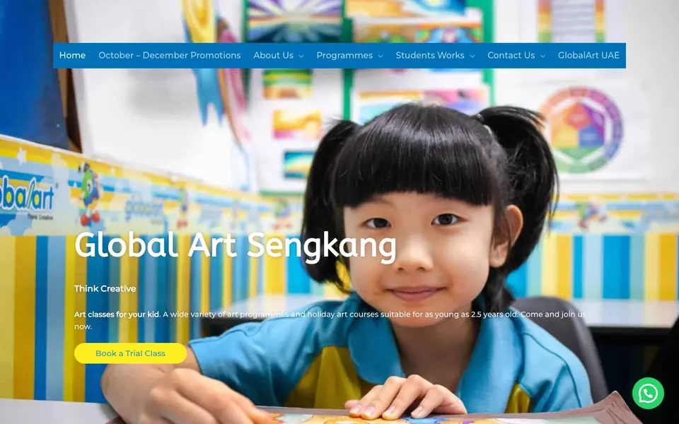 Global Art website homepage, 4 Oct 2026
