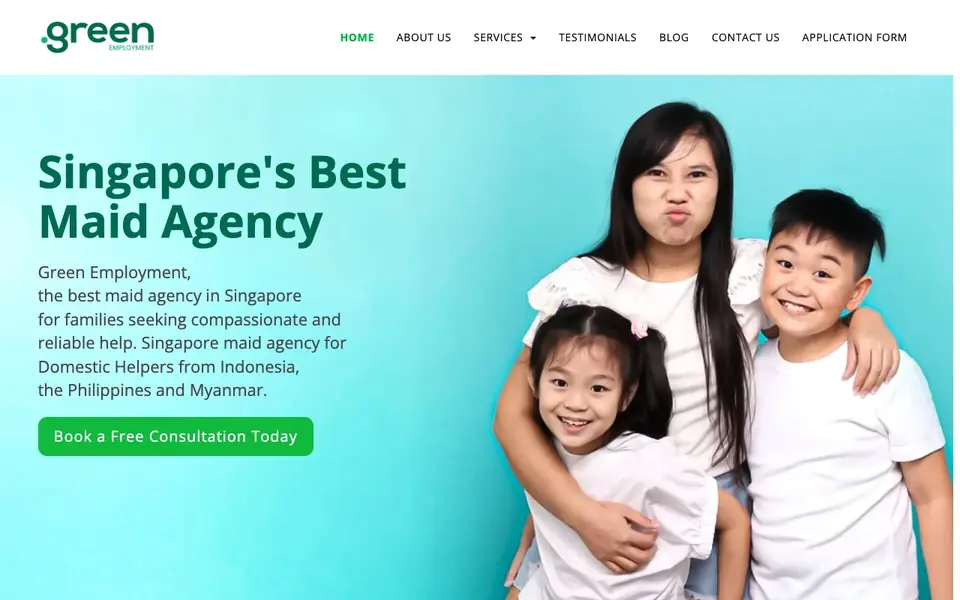 Green Employment website homepage, 4 Oct 2026