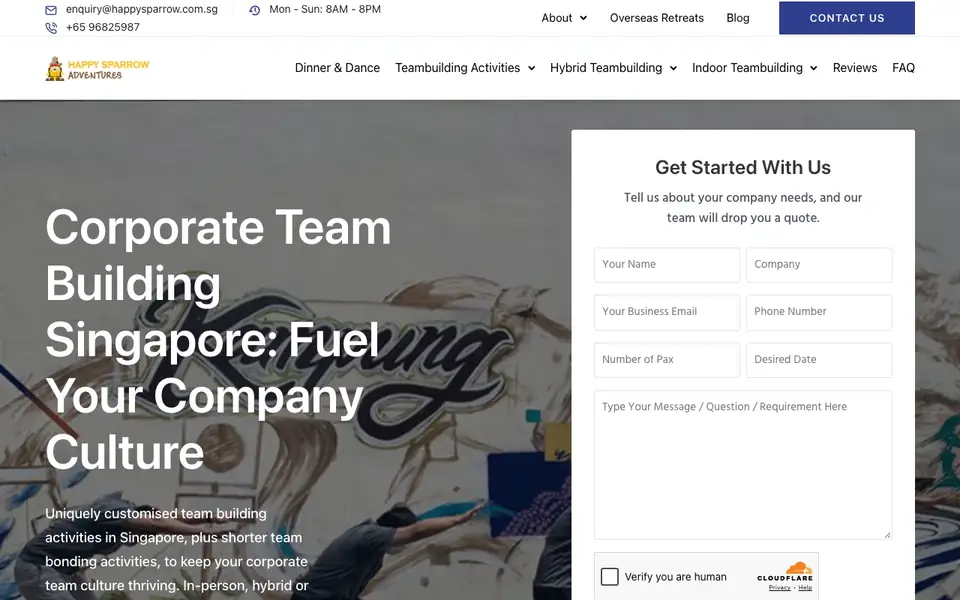 Happy Sparrow website homepage, 4 Oct 2026