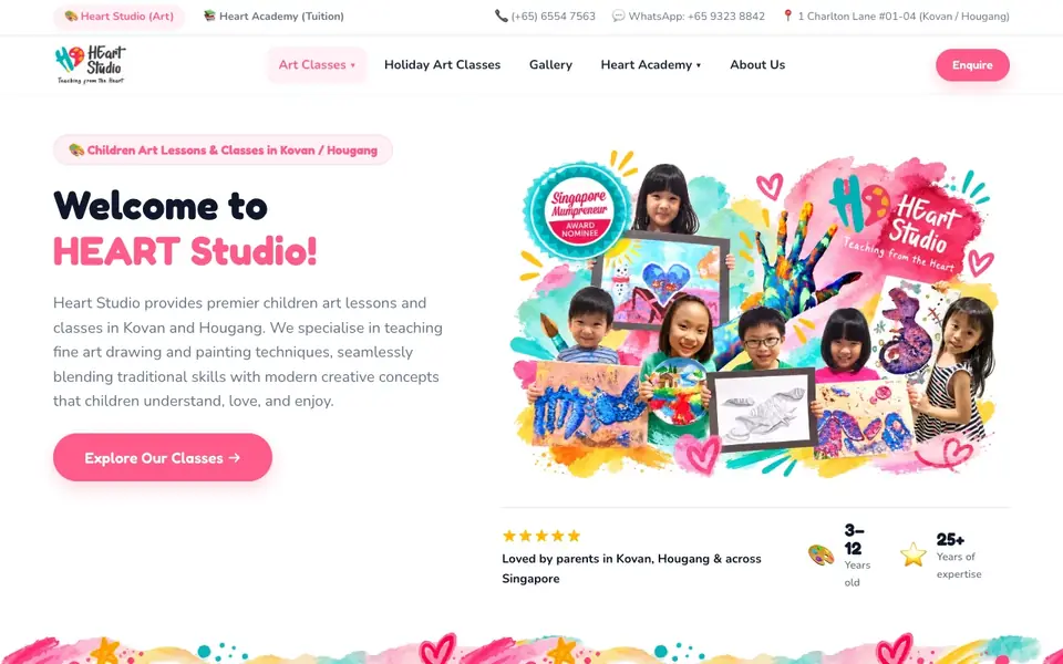 HEart Studio website homepage, 4 Oct 2026