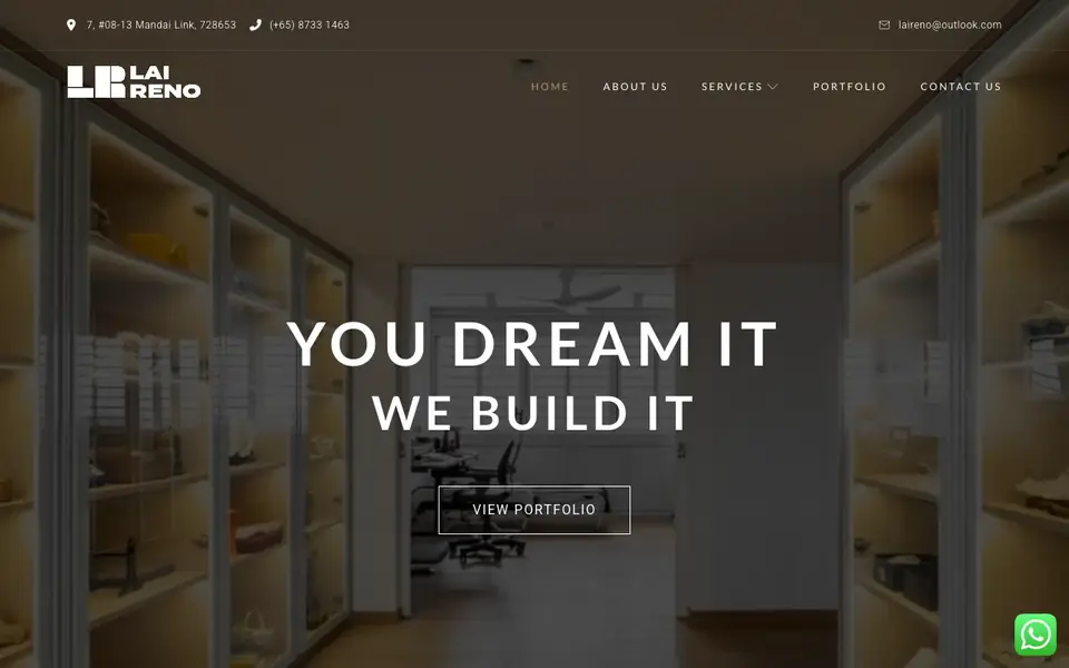 Lai Renovation & Construction website homepage, 4 Oct 2026