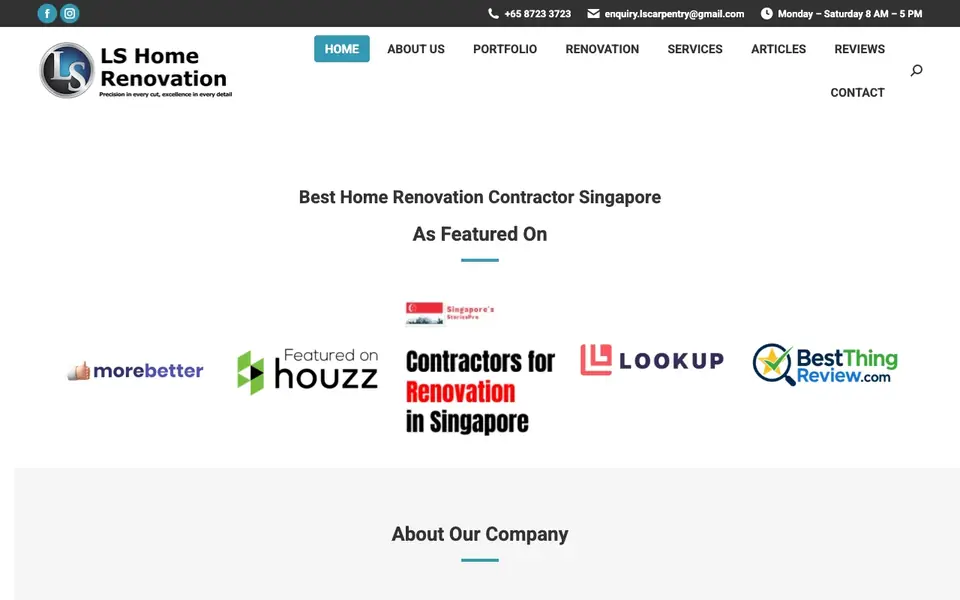 LS Home Renovation website homepage, 4 Oct 2026