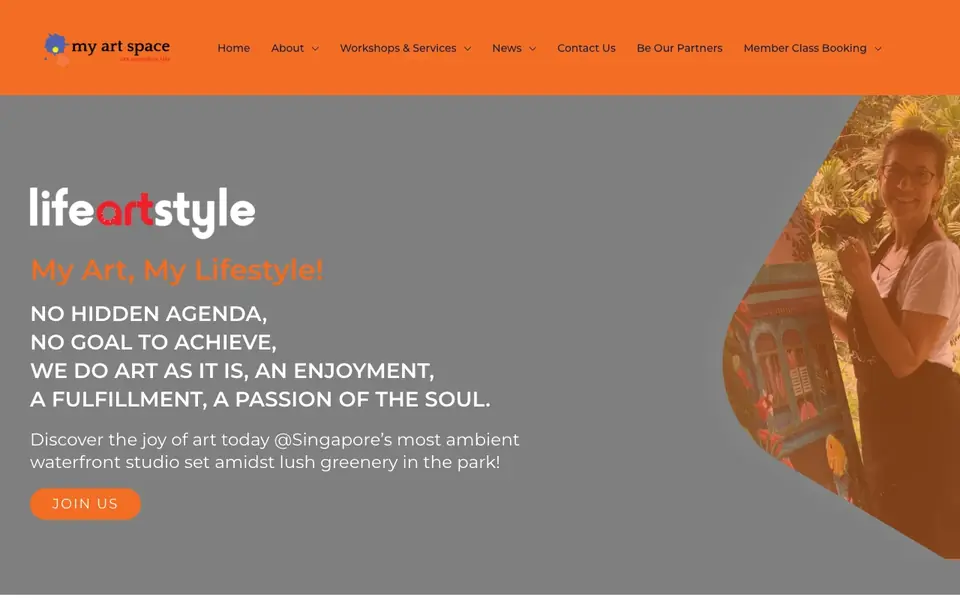 My Art Space website homepage, 4 Oct 2026