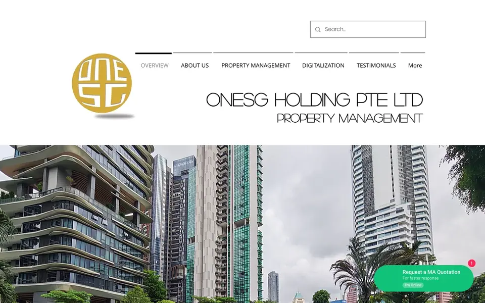 OneSG website homepage, 4 Oct 2026