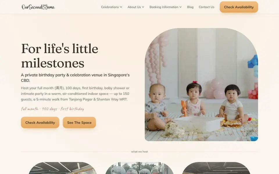 Our Second Home website homepage, 4 Oct 2026