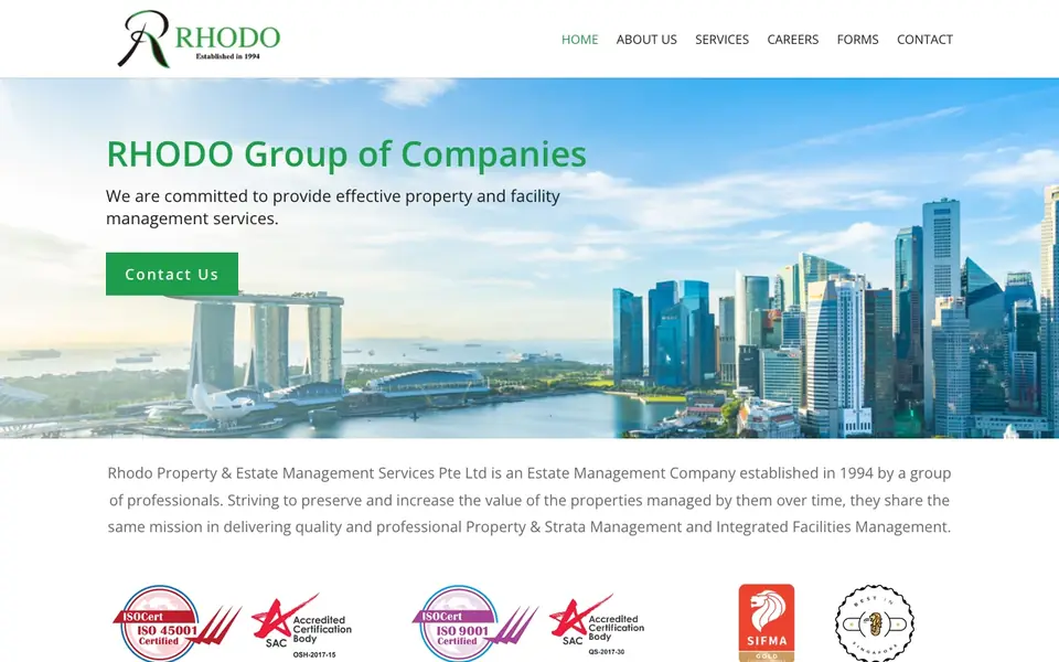 Rhodo Property & Estate Management Services website homepage, 4 Oct 2026
