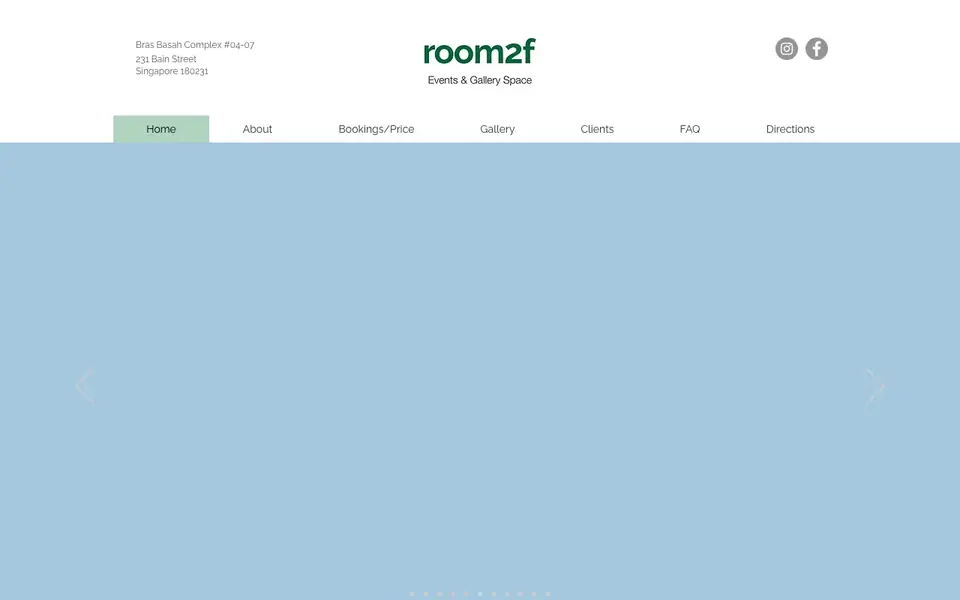 Room2F website homepage, 4 Oct 2026