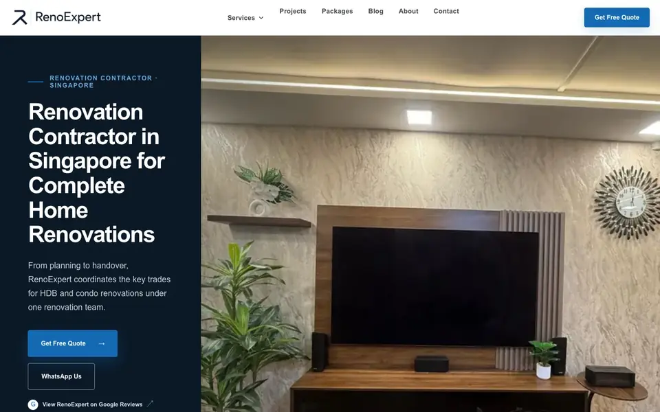 RenoExpert website homepage, 4 Oct 2026