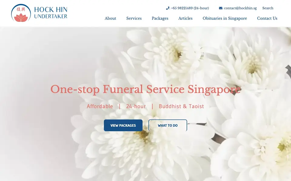 Hok Hin Undertaker website homepage, 4 Oct 2026