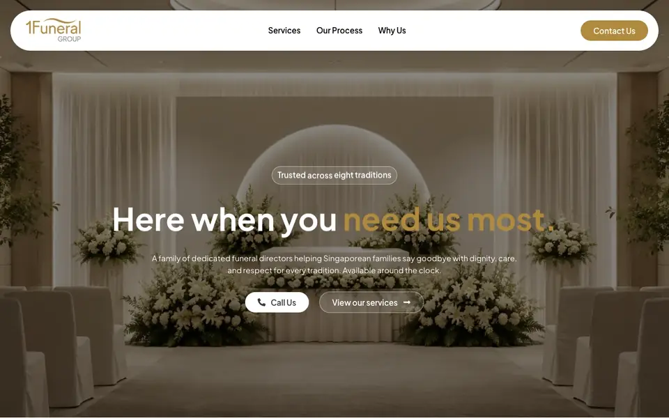 SK Funeral Group website homepage, 4 Oct 2026