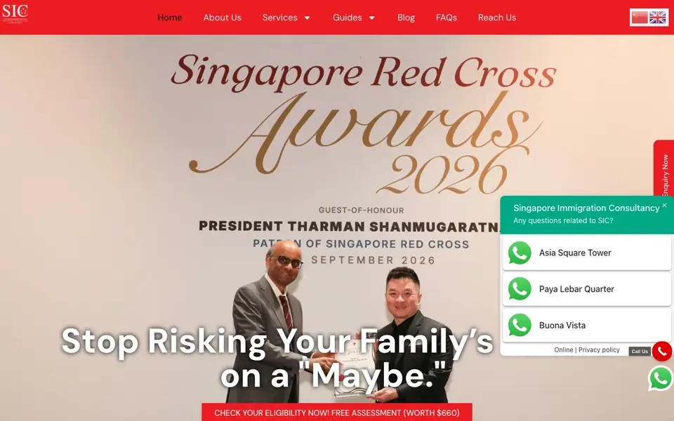 Leading Immigration Consultant – Singapore Immigration Consultancy website homepage, 4 Oct 2026