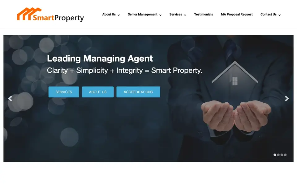 Smart Property Management website homepage, 4 Oct 2026