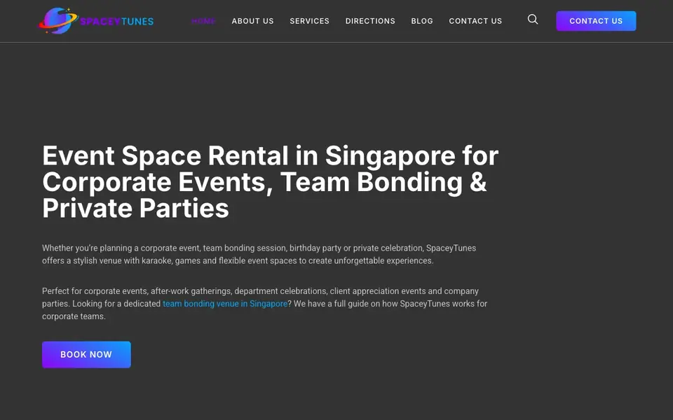 Spaceytunes website homepage, 4 Oct 2026