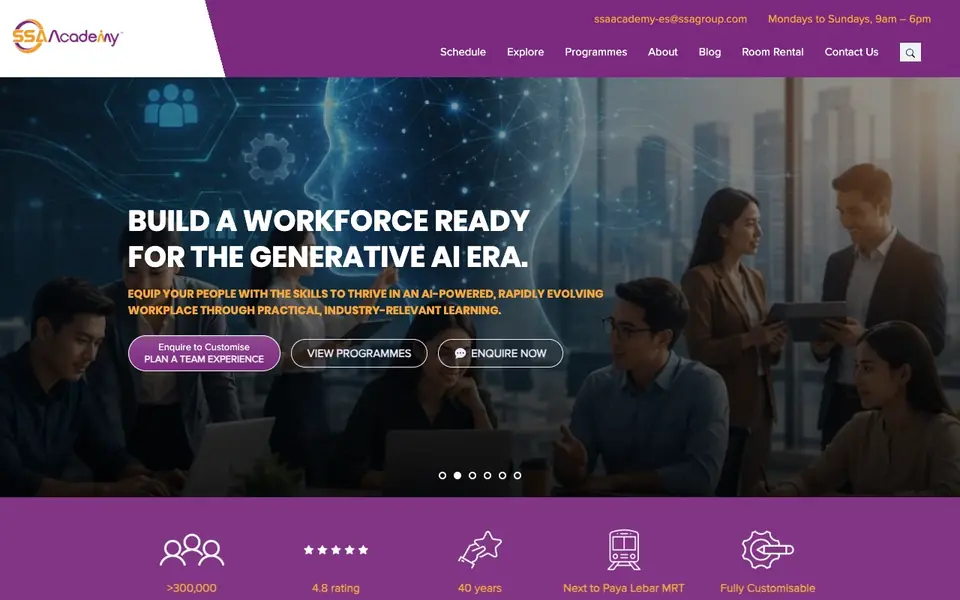 SSA Academy website homepage, 4 Oct 2026
