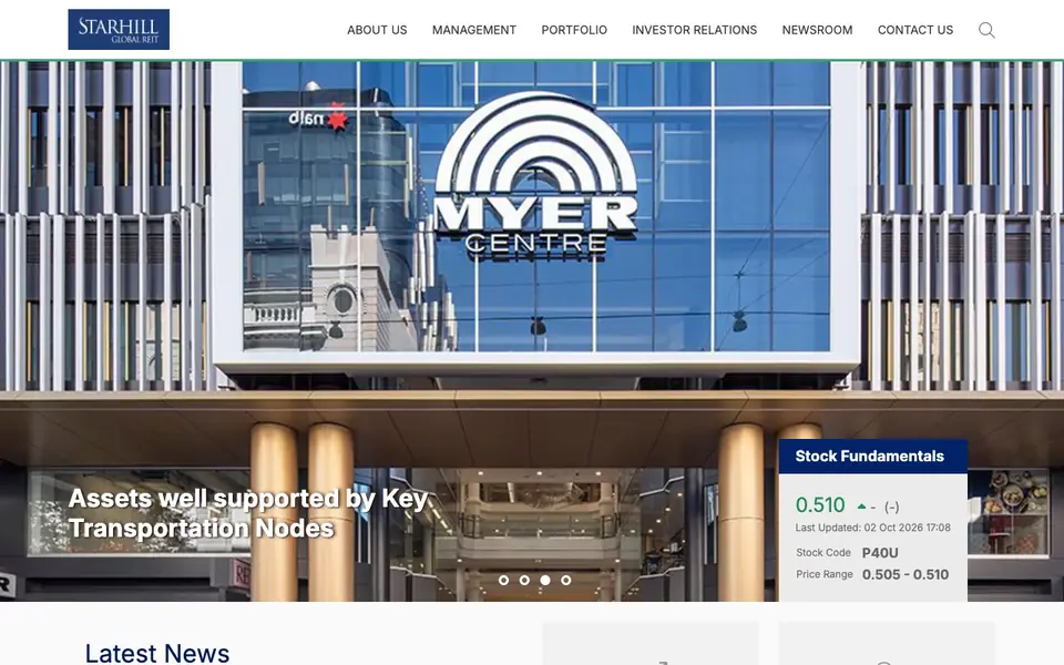 YTL Starhill Global Property Management website homepage, 4 Oct 2026