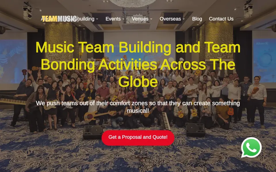 Team Music website homepage, 4 Oct 2026