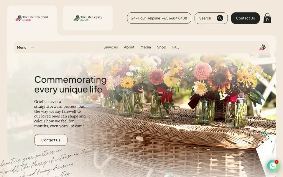 The Life Celebrant website homepage, 4 Oct 2026