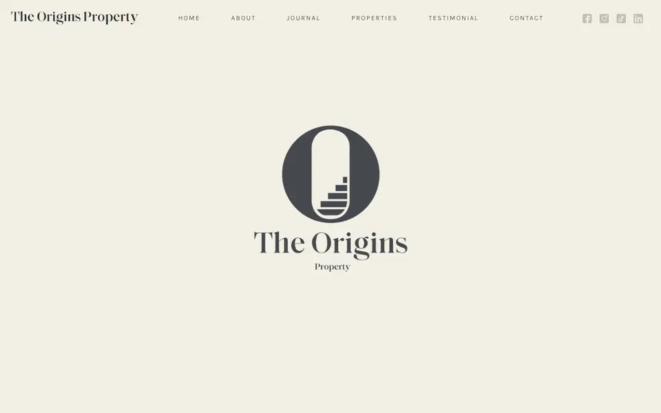The Origins Property website homepage, 4 Oct 2026