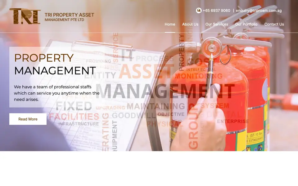 Tri Property Asset Management website homepage, 4 Oct 2026