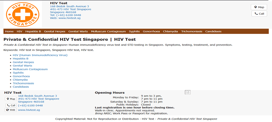 HIV Test Singapore